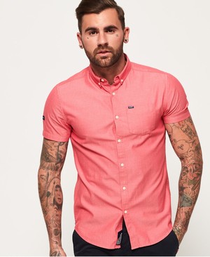 Superdry Ultimate Pinpoint Oxford Férfi Rövid Ujjú Ing Piros | DLZNT8346